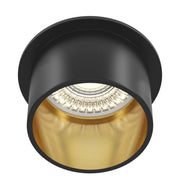 Faretto Da Incasso Moderno Reif Alluminio Nero 1 Luce Diffusore Vetro Oro