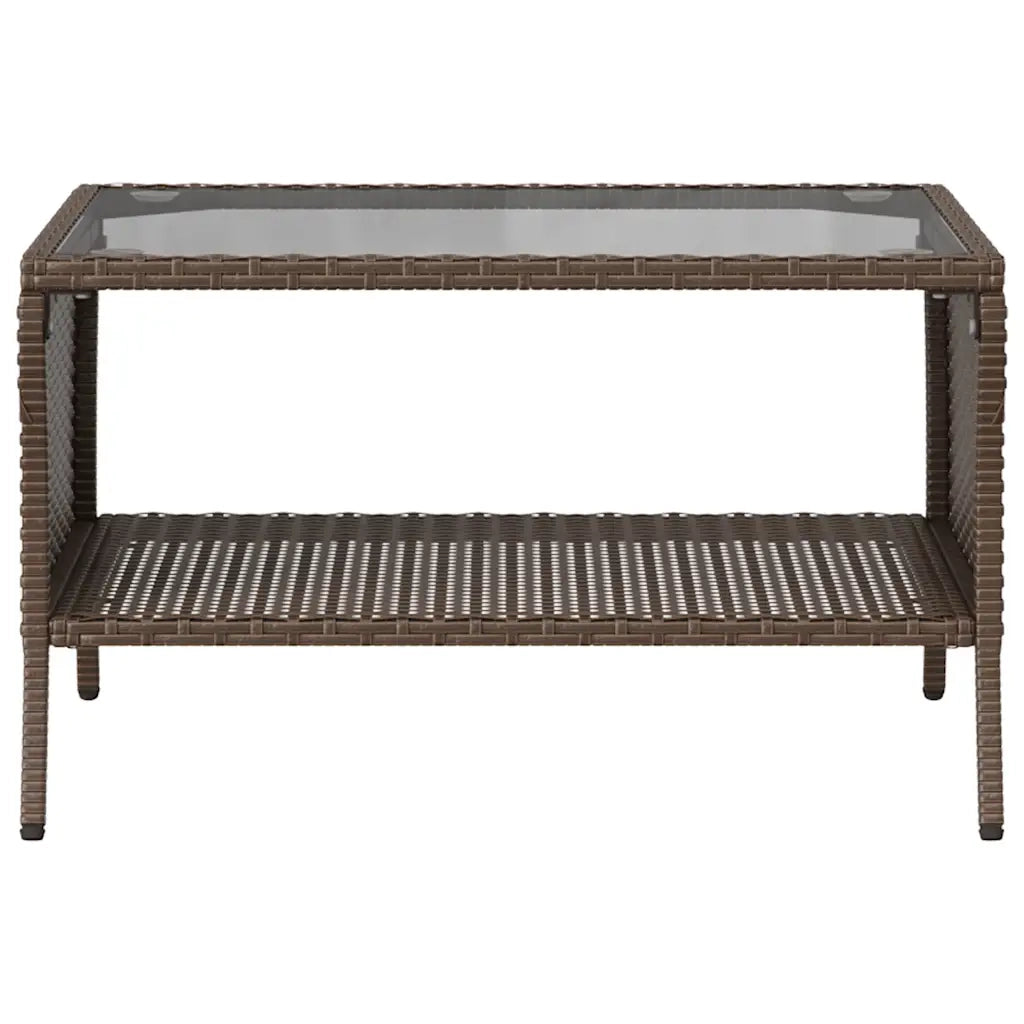 Divano a 2 Posti con Cuscini e Tavolo Marrone Polyrattan 4103846