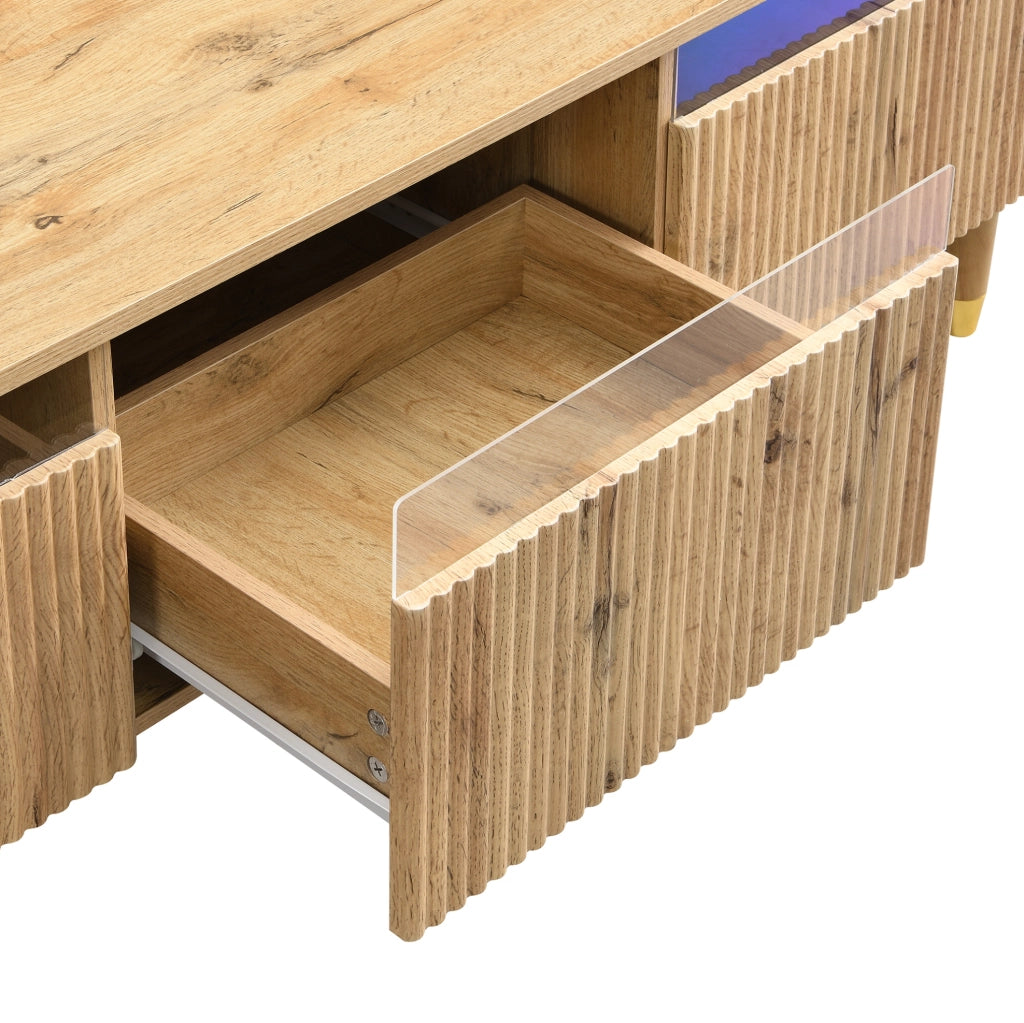 Mobile TV ULEVR 178x35x45 cm con 4 cassetti e passacavi, MDF effetto legno