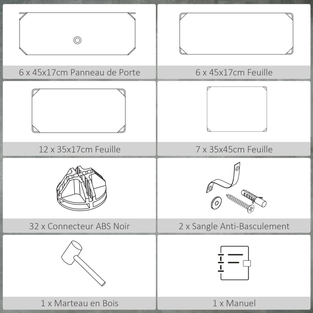 Scarpiera modulare 6 cubi impilabili ¨C zephmum ¨C nero