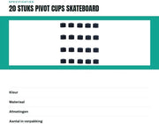 Pivot Cups 16 mm - 20 pezzi - Skateboard/Longboard - Sostituzione per Trucks - Materiale PU - Assorbimento del rumore - Componenti skateboard