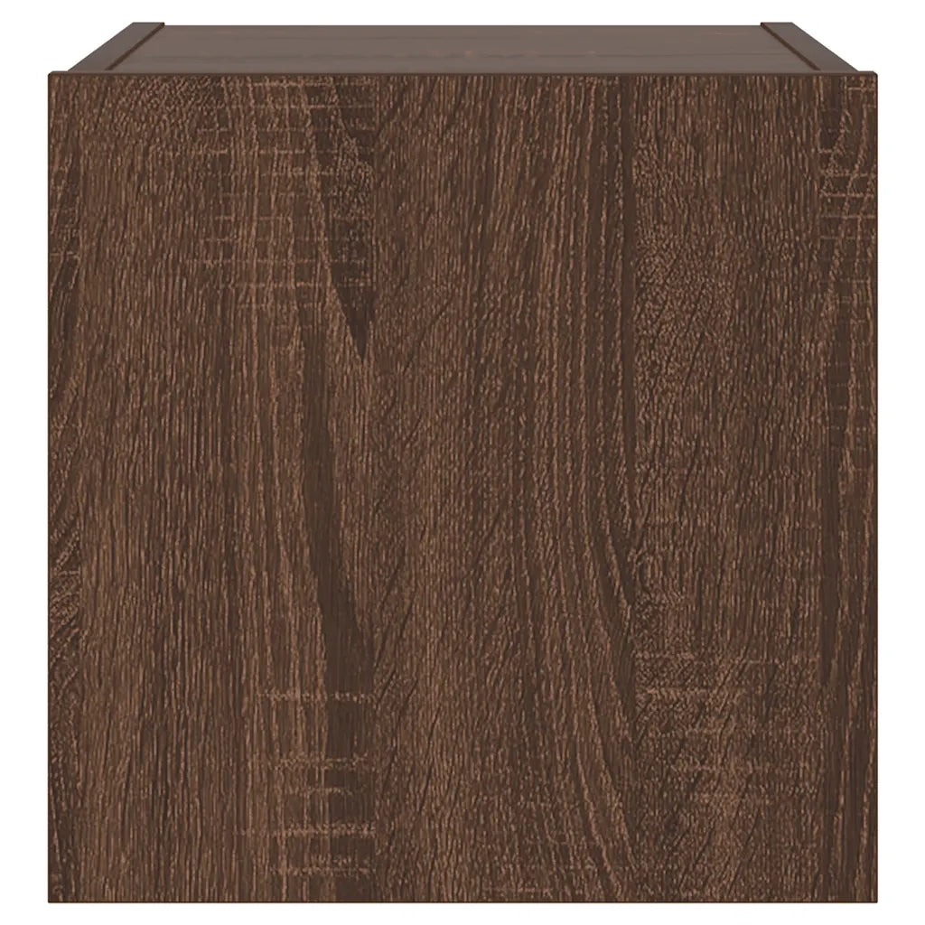 Mobili TV a Parete con Luci LED 2pz Rovere Marrone 30,5x35x30cm 837231