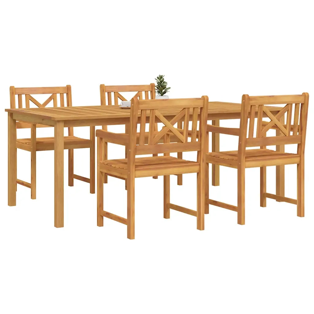 Set da Pranzo per Giardino 5 pcs Marrone 3375652