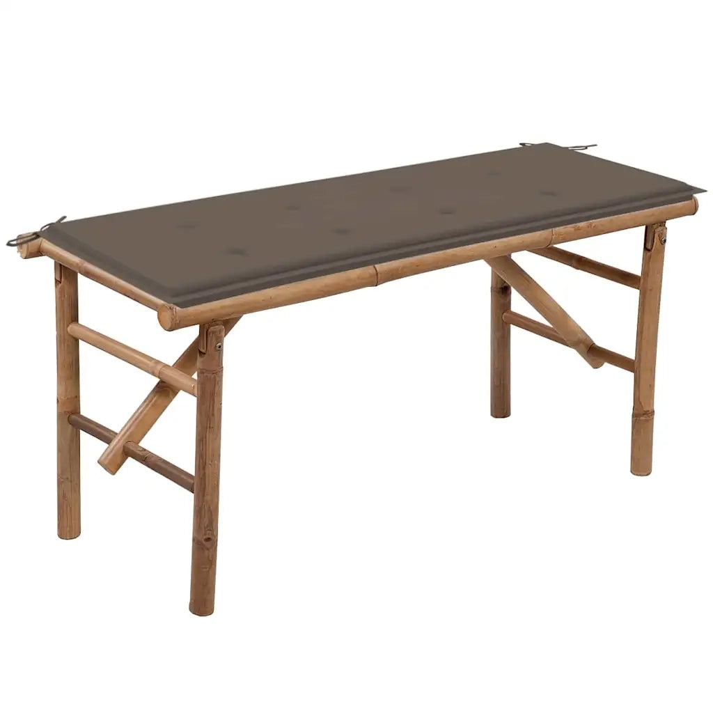 Panca da Giardino Pieghevole con Cuscino 118 cm in BambÃ¹cod mxl 72514