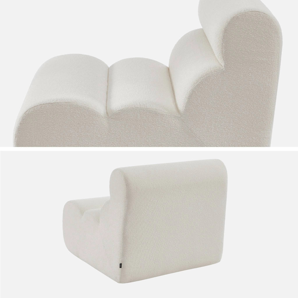 Poltrona bouclé testurizzata, bianco