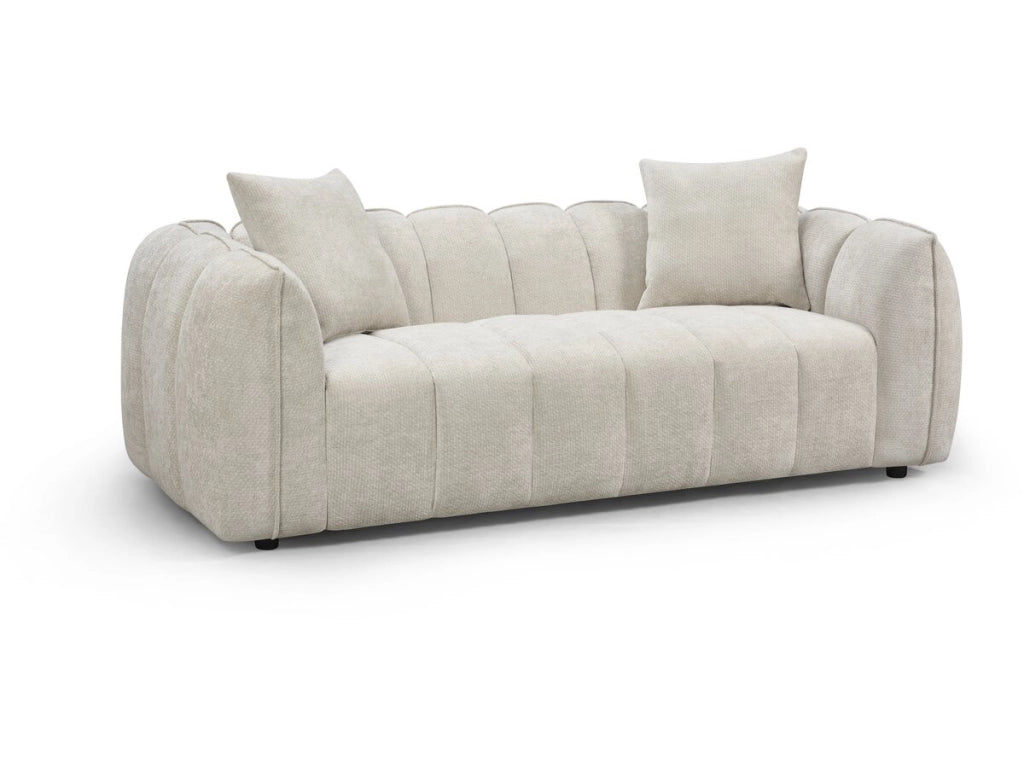 Divano lineare in tessuto stile "Balzac" - 3 posti - Beige