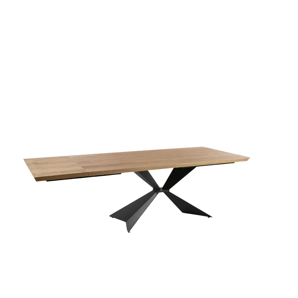 Tavolo da pranzo allungabile in legno impiallacciato rovere naturale Taurus 160-240x90 cm fino a 10 posti Made in Italy | Duzzle