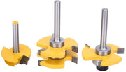 Impostazione di lavorazione professionale per legno - Set di utensili per stile fresatura - Ideale per fresare e creare fori - Angolo 45° - Perfetto per lavori di testura - 1 set - 1 articolo