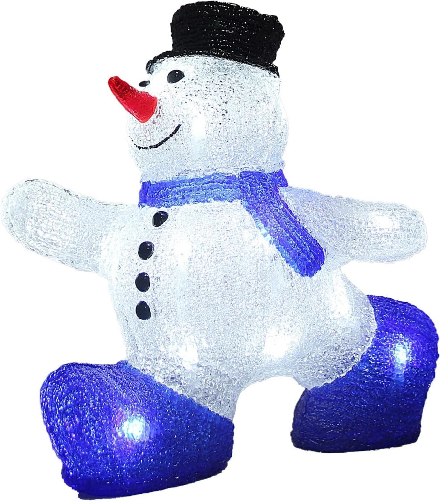 ® LED Figura Acrilica 3x Babbo Natale 30cm Decorazione Natalizia Interno Esterno Festa Natale Balcone Luci Led Deco Design