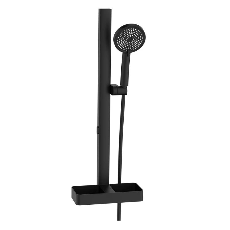 Saliscendi doccia con mensola flex PVC rinforzato 150 cm nero - serie Odessa