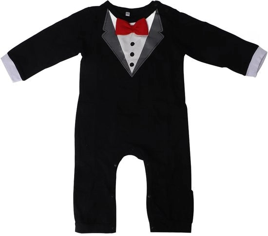 Rompiere per Bambino Fumante - Nero - Abito a Farfalla - Cotone - Taglia 80 cm - Respira Facilmente e È Facile da Indossare