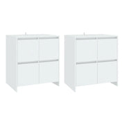 Credenze 2 pz | Madia | Buffet da pranzo | Armadio da pranzo Bianche 70x41x75 cm in Legno Multistrato