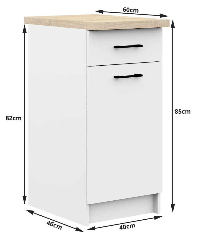 AKORD Set di Mobili da Cucina OLIWIA 240 cm Bianco 240 cm 11 ante 1 cassetto 240x46x203 cm