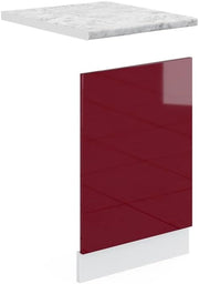 Pannello frontale R-Line, Rosso lucido, 45 cm, PL Marmo, per la libera combinazione all'interno di sistemi cucina modulari