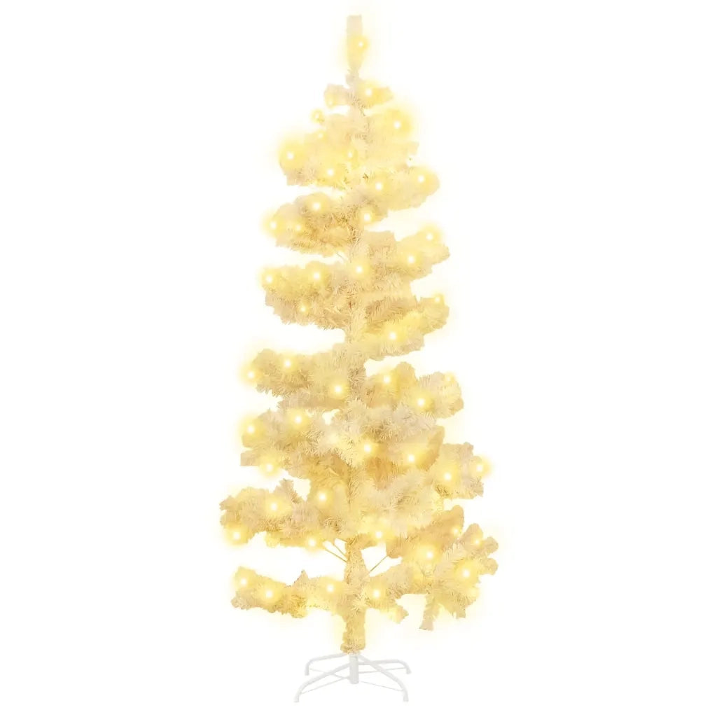 Albero di Natale a Spirale con Base e LED Bianco 180 cm PVC