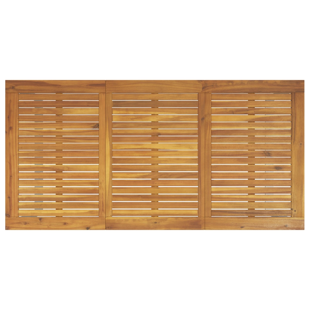 Set da Pranzo da Giardino 7 Pezzi in Legno Massello di Acacia e Metallo