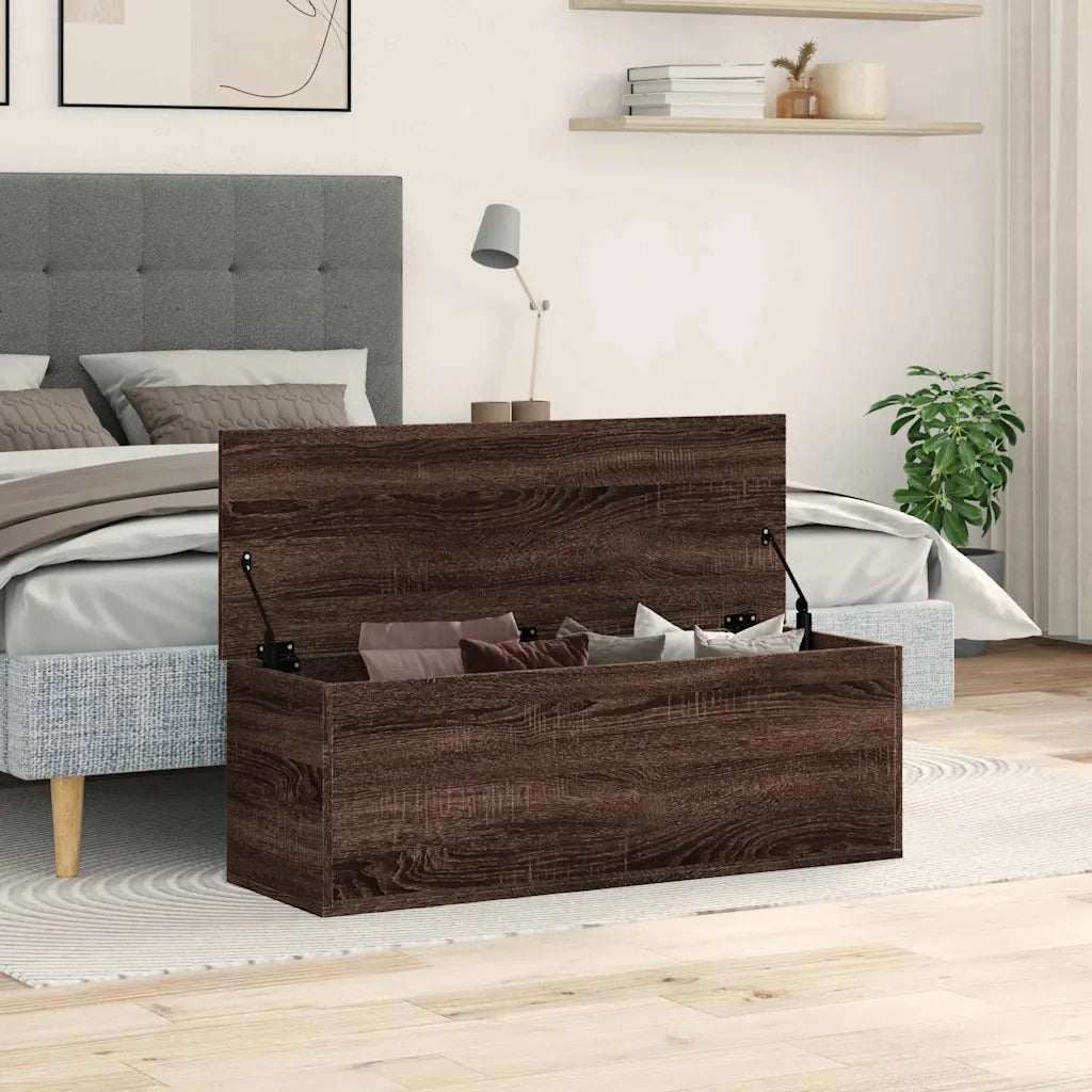 vidaXL Contenitore Portaoggetti Rovere Marrone 102x35x35 cm Truciolato