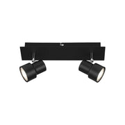 Spot Moderno Rock Metallo Nero 2 Luci Gu10 3000K