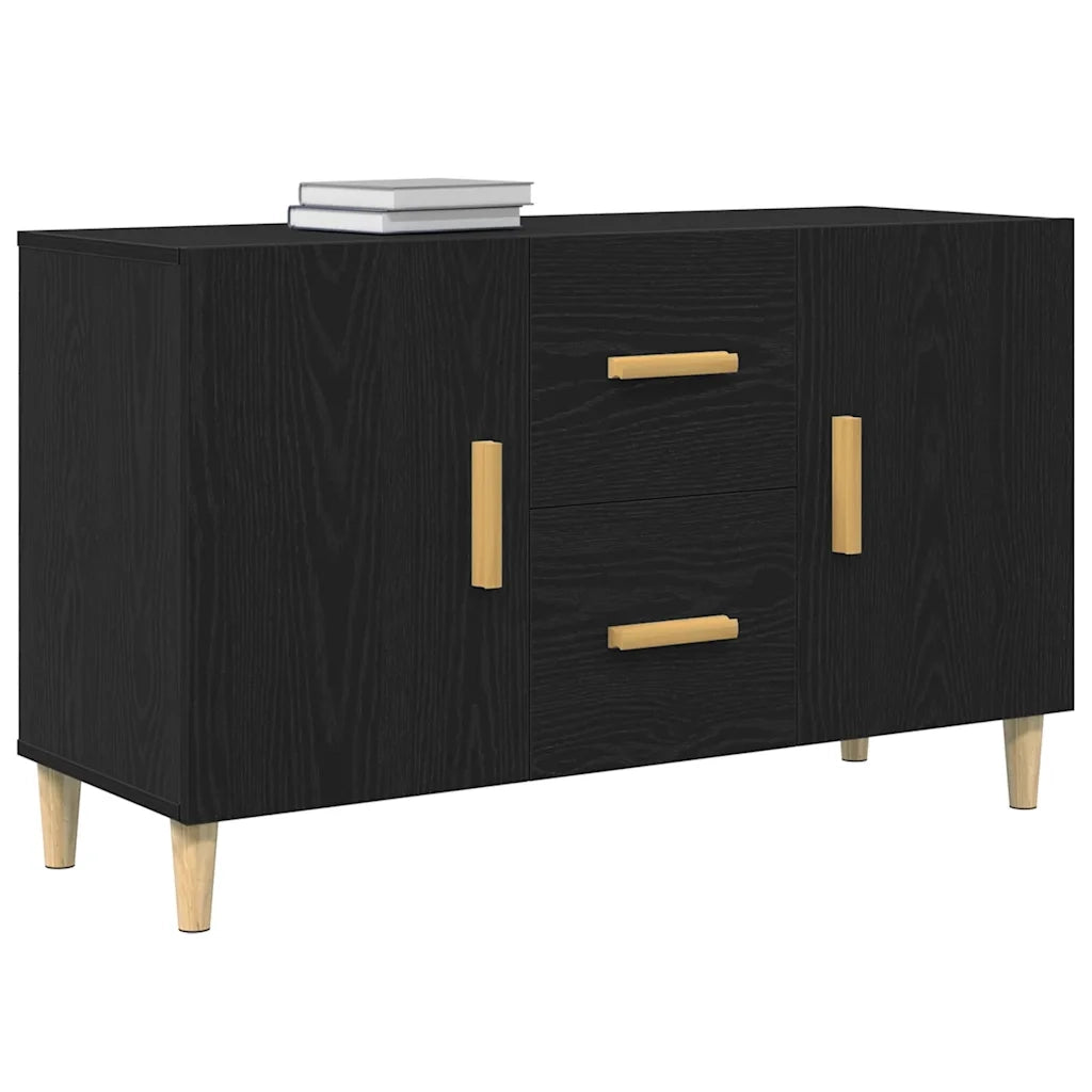 Credenza Rovere Nero 100x36x60 cm in Legno Multistrato 862094