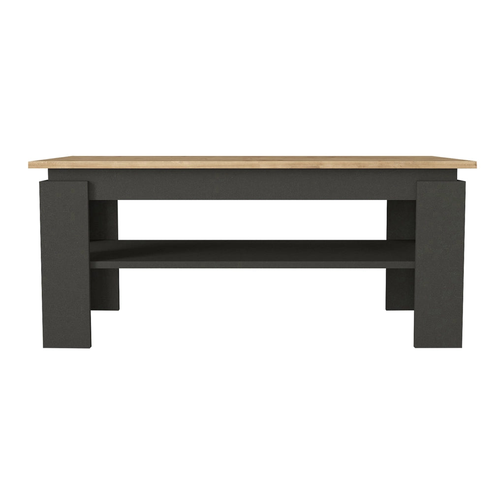 Tavolino Centrale da Caffè Krirdfjos con Ripiano 110x60x47 cm - Antracite/Effetto Rovere Zaffiro [en.casa]
