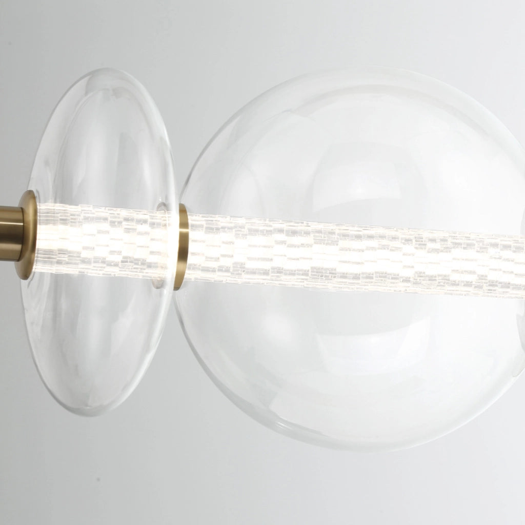 Lampada sospesa Atomo ottone vetro 142 cm LED 46W Quintiesse