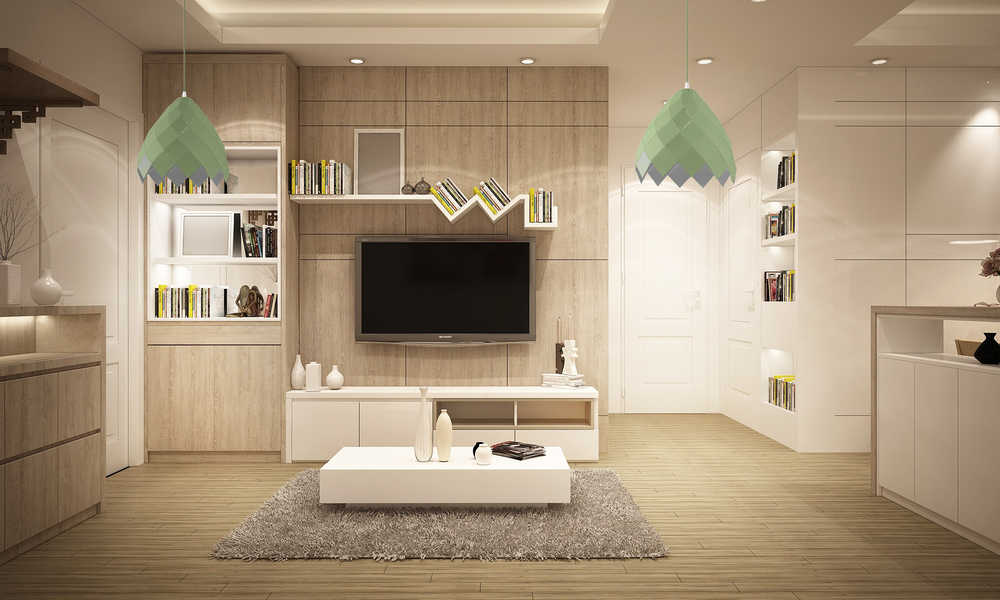 Lampada Da Soffitto Pensile Metallico Verde APP339-1CP