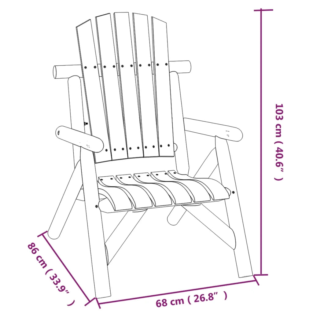 Set Divani da Giardino 3 pz in Legno Massello di Abete 3185522