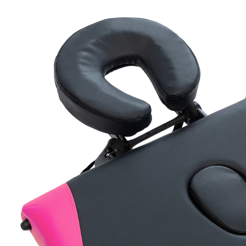 Lettino da Massaggio a 3 Sezioni in Alluminio Nero e Rosa cod mxl 21705