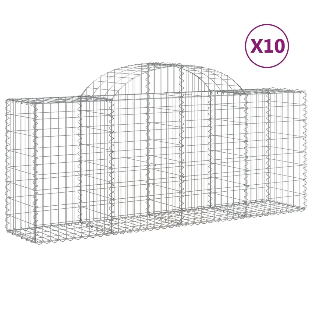 Cesti Gabbioni ad Arco 10 pz 200x50x80/100 cm Ferro Zincato
