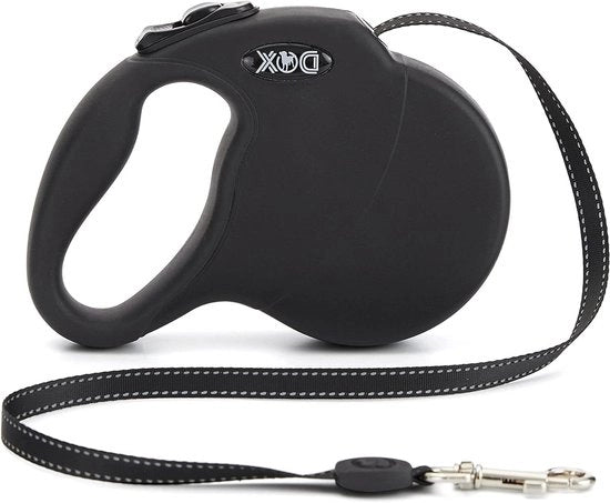 Guida retrattile riflettente - Disponibile in molte colorazioni e dimensioni per cani piccoli e grandi - Adatta anche per cuccioli o gatti - XS 3 m Massimo 8 kg Nero