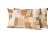 Coppia Federe Cuscino Letto Con Bottoni Laterali 100% Cotone Disegno Brick GI - Federe - Arancio