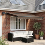 Cornice per Tenda Manuale con LED Tortora 3,5 x 2 m 3425729