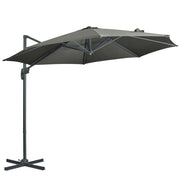 Ombrellone da Giardino Decentrato Ø294x248 cm in Alluminio Acciaio e Poliestere Grigio