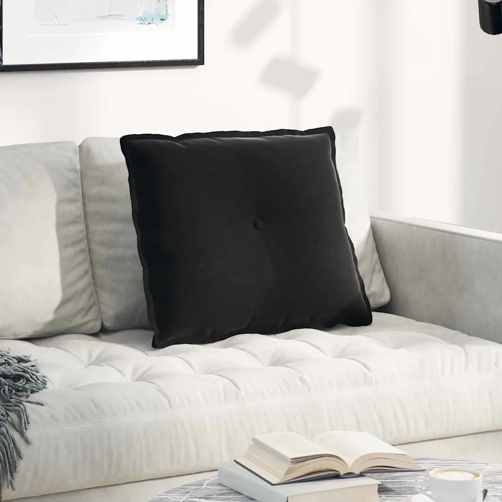 Cuscino per Schiena Nero 60 x 50 cm Tessuto in Cords 42014681