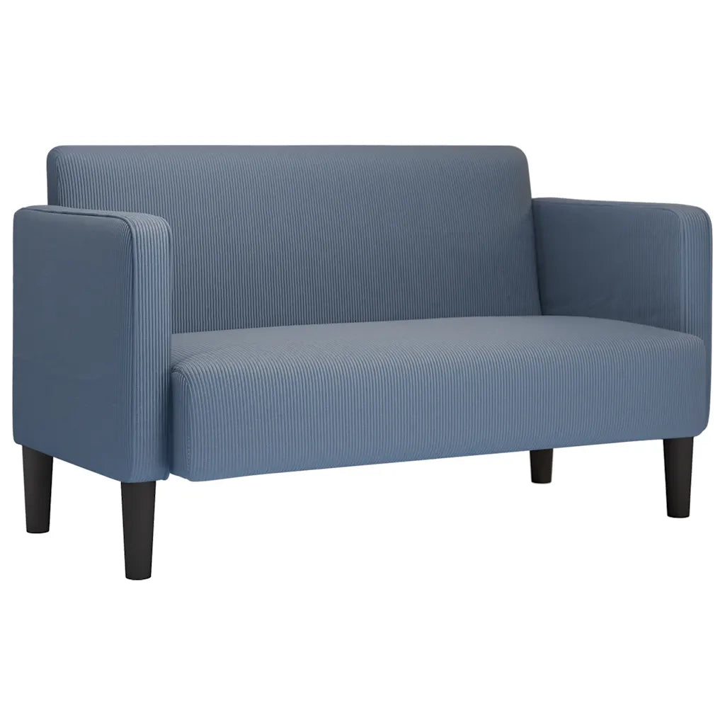 Divano Divanetto Blu 109 cm Tessuto di Velluto a Coste 4100525