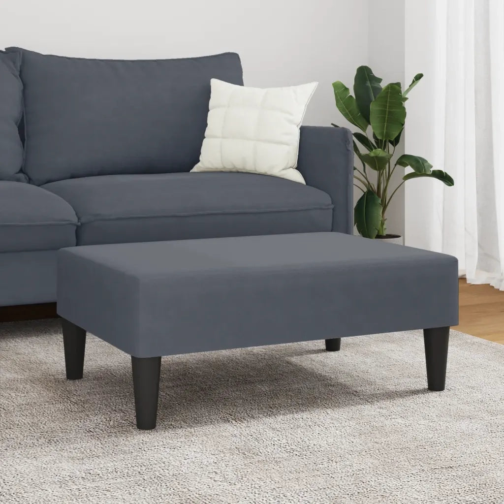 Poggiapiedi Grigio Scuro 77x55x31 cm in Velluto 379558