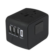 Adattatore universale da viaggio 6 in 1 con porte USB, compatibile 150 paesi, USB-C 3A, 3 porte USB 2.4A - SOGO