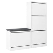 Mobile Portascarpe Velma, Scarpiera 8 Paia, 105x26x119h cm Bianco