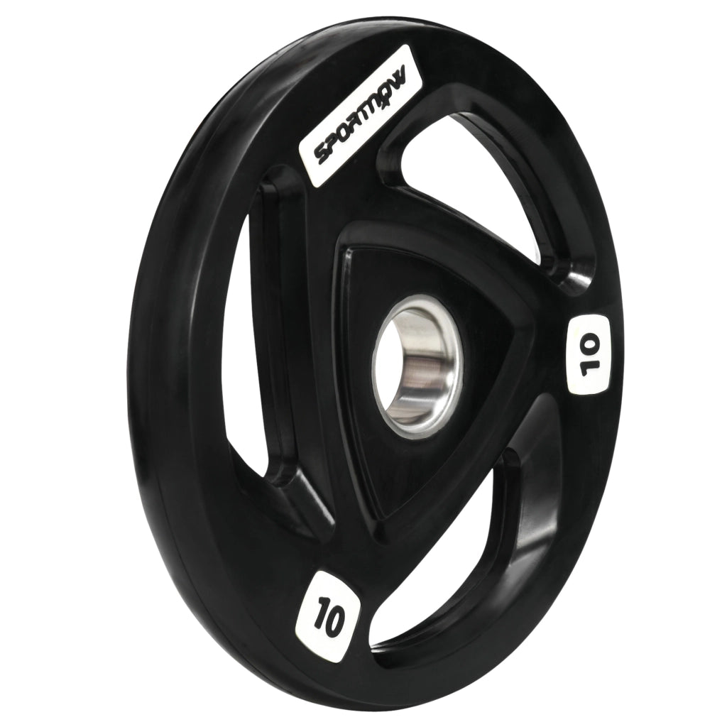 EasyComfort Set di 2 Dischi Pesi da 10kg in Acciaio con Rivestimento in Gomma per Bilanciere