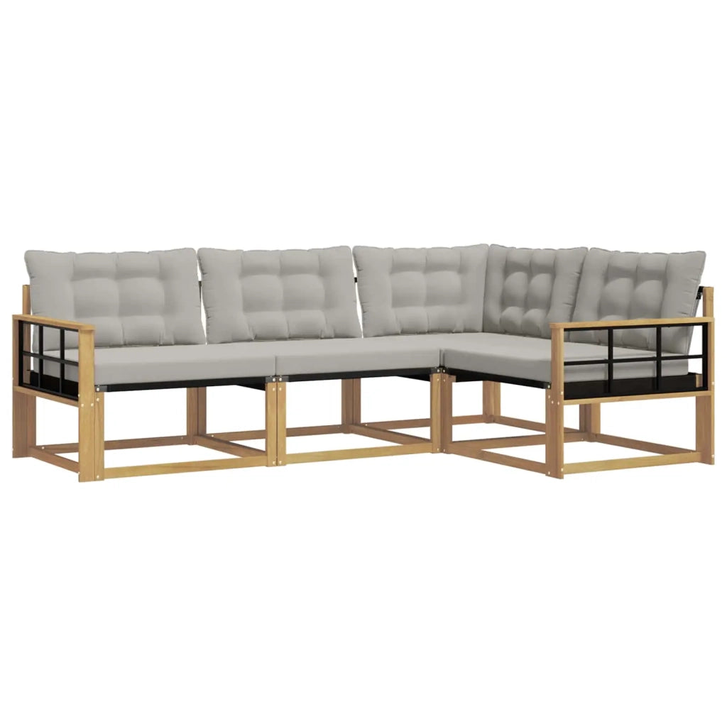 Set di divani da esterno 4 pz Bianco e Grigio Chiaro 3388641