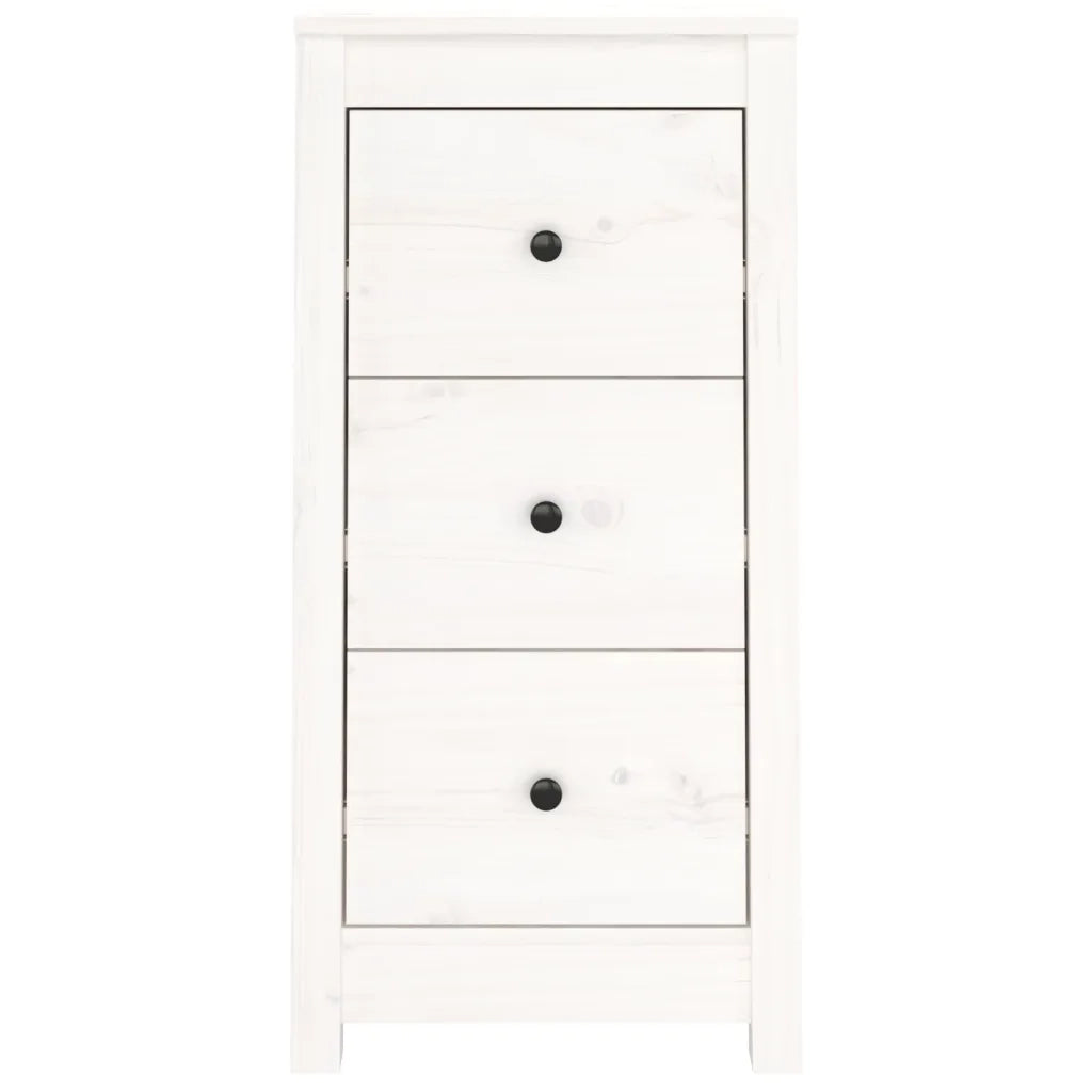 Credenza Bianca 40x35x80 cm in Legno Massello di Pino 813741