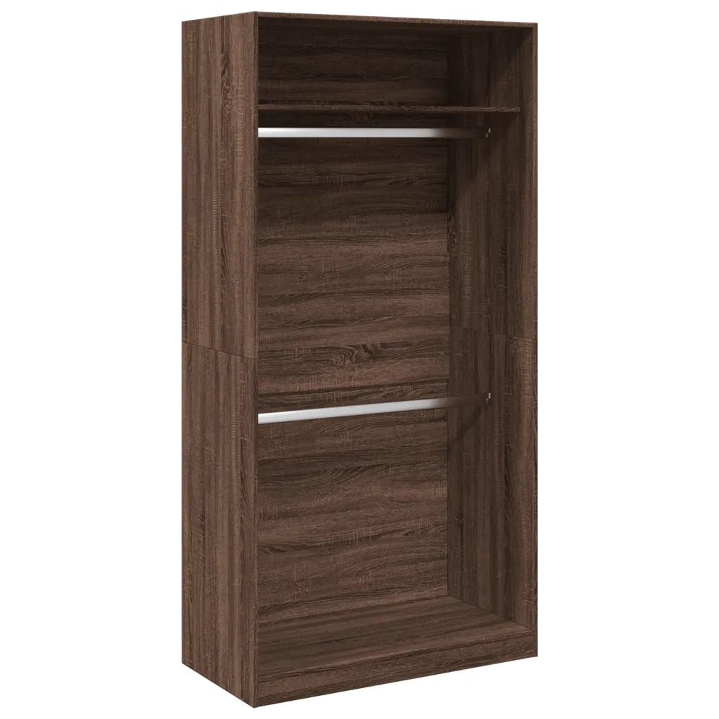Armadio Rovere Marrone 100x50x200 cm in Legno Multistrato