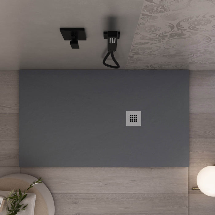 Piatto Doccia 80x80 cm in Pietra Bonussi Everest Antracite