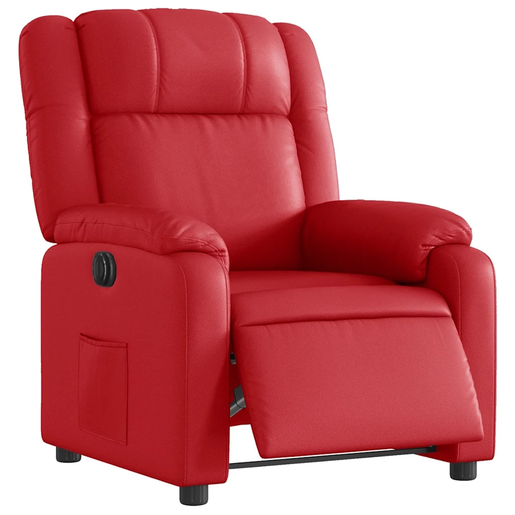 Divano Sedia-Poltrona Reclinabile Elettrica Rossa in Similpelle 801717