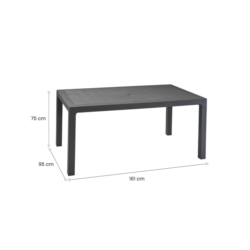 Tavolo da esterno Pickering, Base per picnic, Piano da pranzo da giardino, Banco outdoor multiuso, 95x161 h75 cm, Antracite