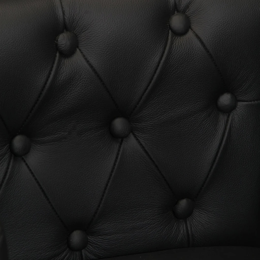 Divano Sedia-Poltrona Nera in Vera Pelle 300986