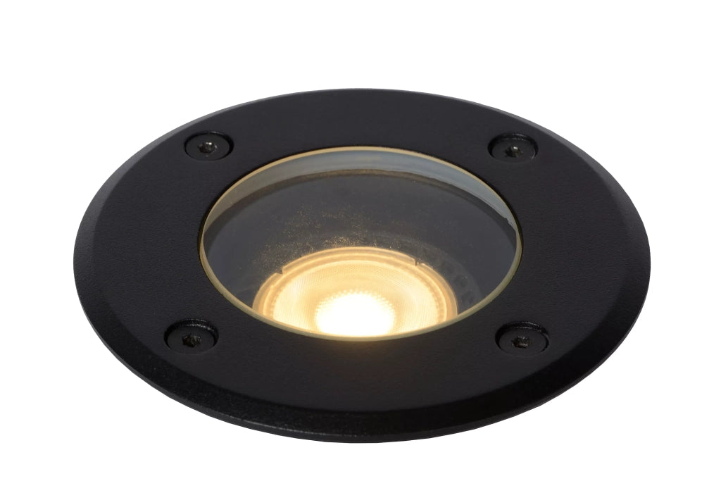 Faretto calpestabile da incasso nero GU10 35W Lucide