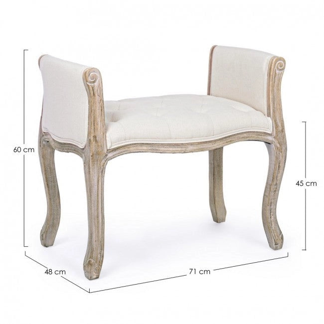 Set 2 Panche 1 Posto 71x48x60h cm Diva Naturale