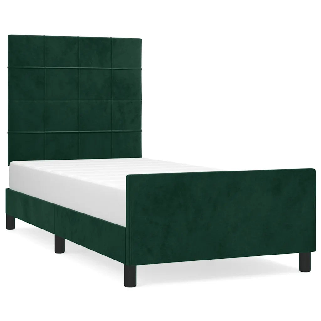 Giroletto senza Materasso Verde Scuro 120x200 cm in Velluto