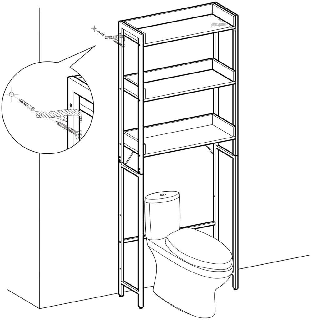 Mensola da bagno Valora sopra il WC, design rustico in acciaio marrone